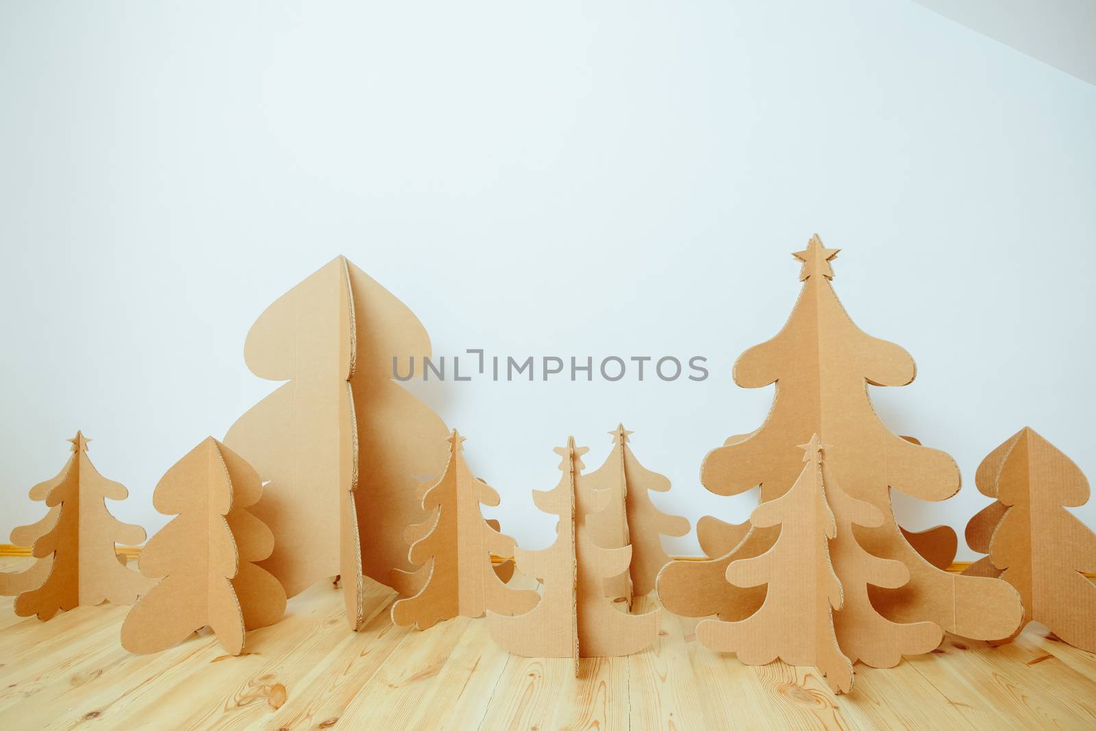 Christmas Tree Made Of Cardboard. Unique Trees. New Year