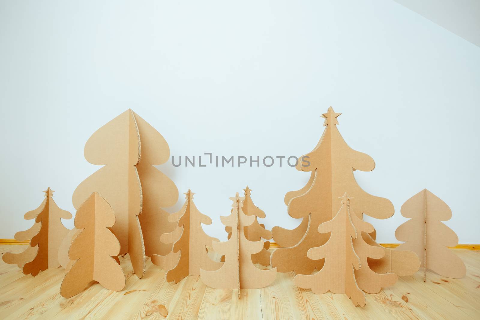 Christmas Tree Made Of Cardboard. Unique Trees. New Year