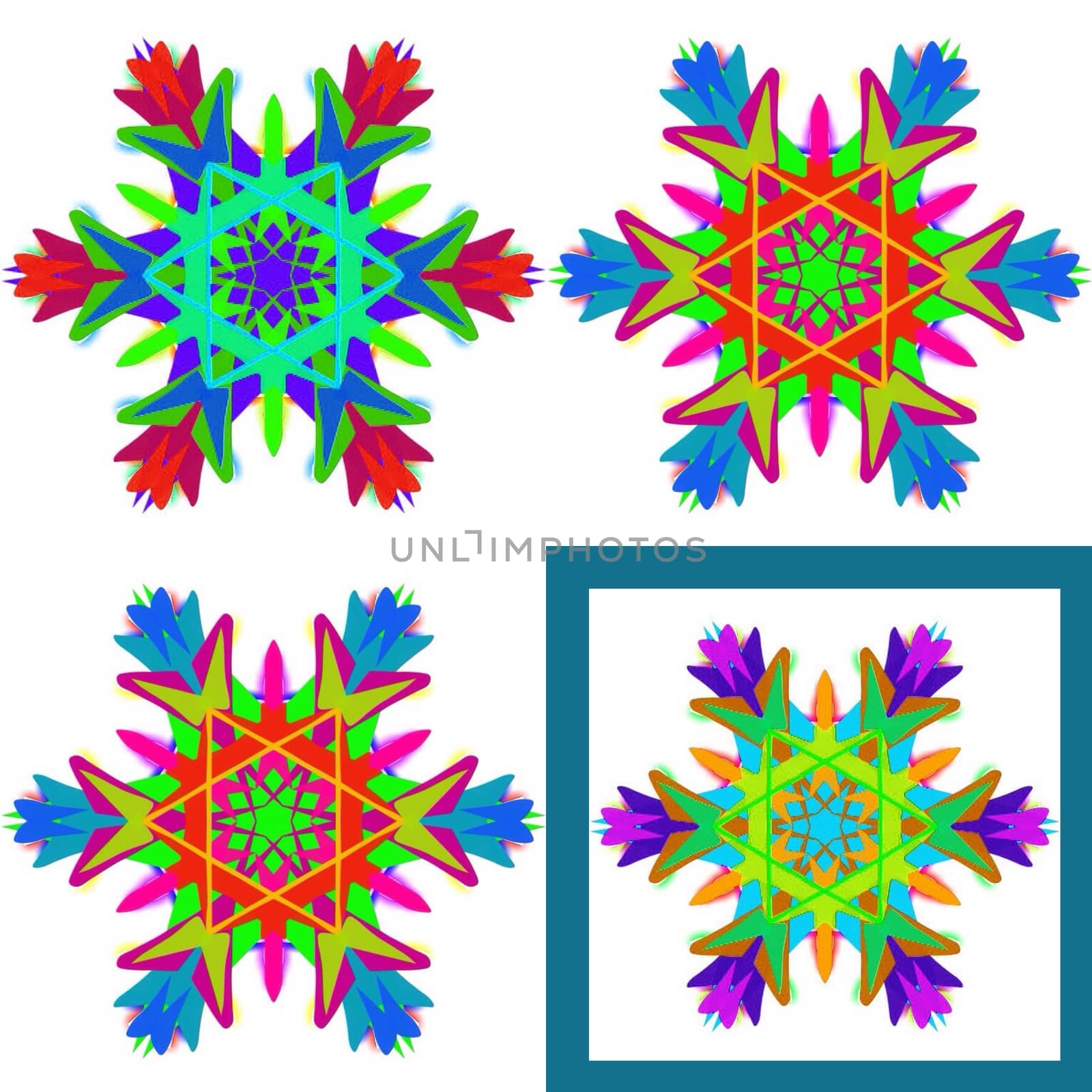 Digital computer graphic - decorative ornament with a snowflakes for design.