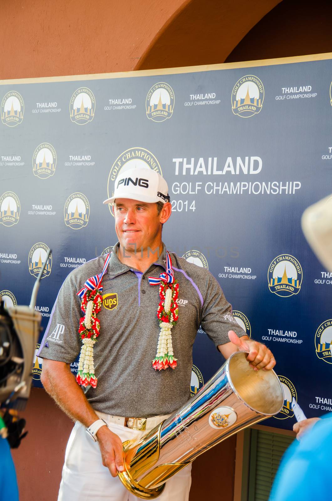 CHONBURI - DECEMBER 14 : Lee Westwood of England is winner in Thailand Golf Championship 2014 (Professional golf tournament on the Asian Tour) at Amata Spring Country Club on December 14, 2014 in Chonburi, Thailand.