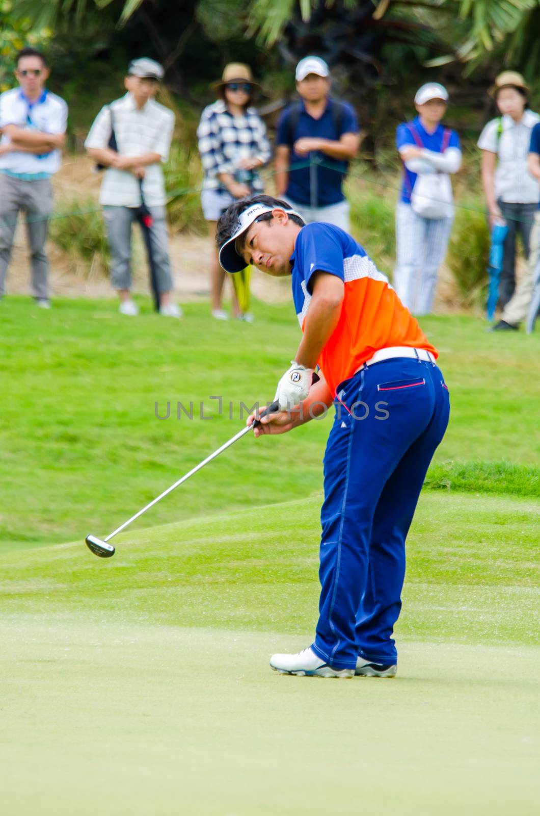 CHONBURI - DECEMBER 13 : Kodai Ichihara of Japan player in Thailand Golf Championship 2014 (Professional golf tournament on the Asian Tour) at Amata Spring Country Club on December 13, 2014 in Chonburi, Thailand.