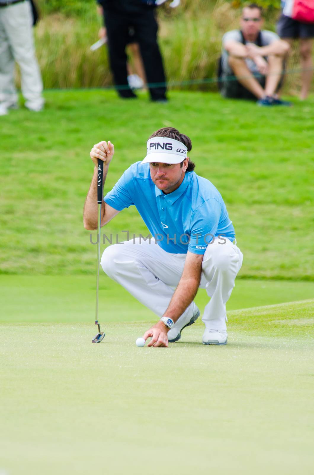 CHONBURI - DECEMBER 13 : Bubba Watson of  USA player in Thailand Golf Championship 2014 (Professional golf tournament on the Asian Tour) at Amata Spring Country Club on December 13, 2014 in Chonburi, Thailand.