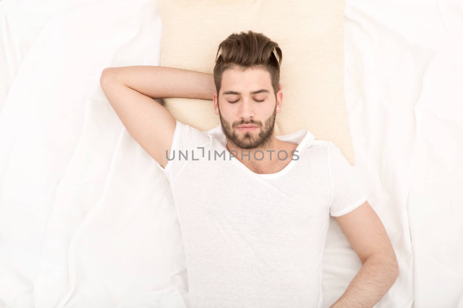 Portrait of young man sleeping	 by Spectral