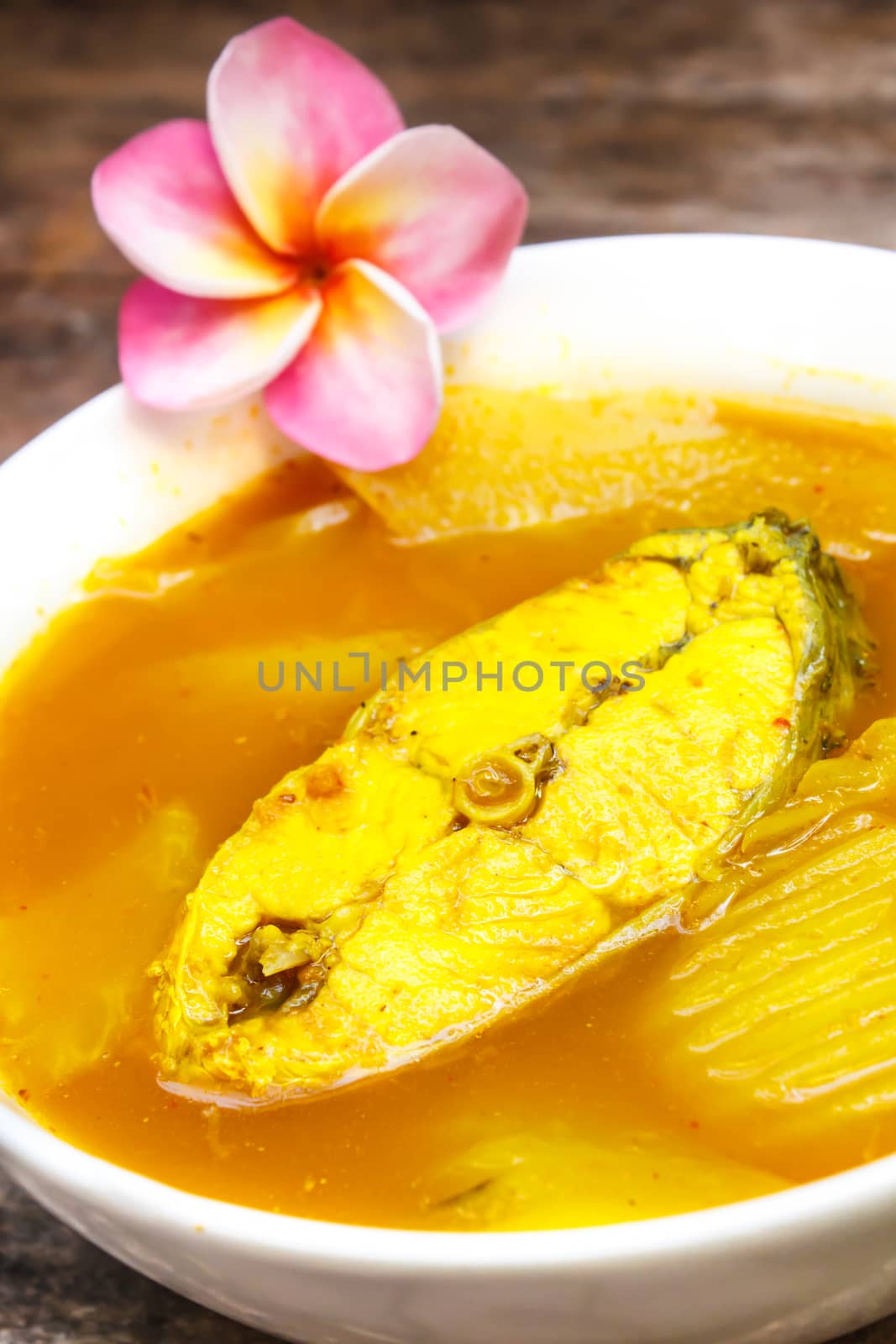 Hot and sour with fish and papaya, delicious thai traditional food.