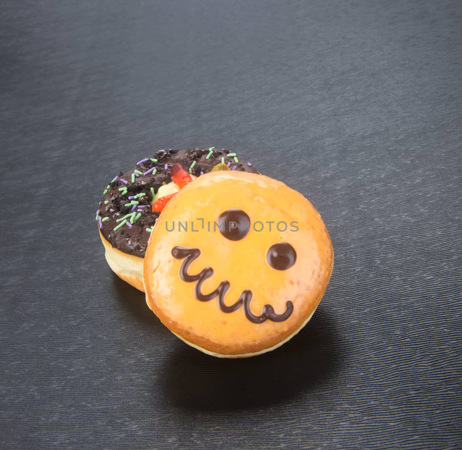 donut. halloween donut on a background
