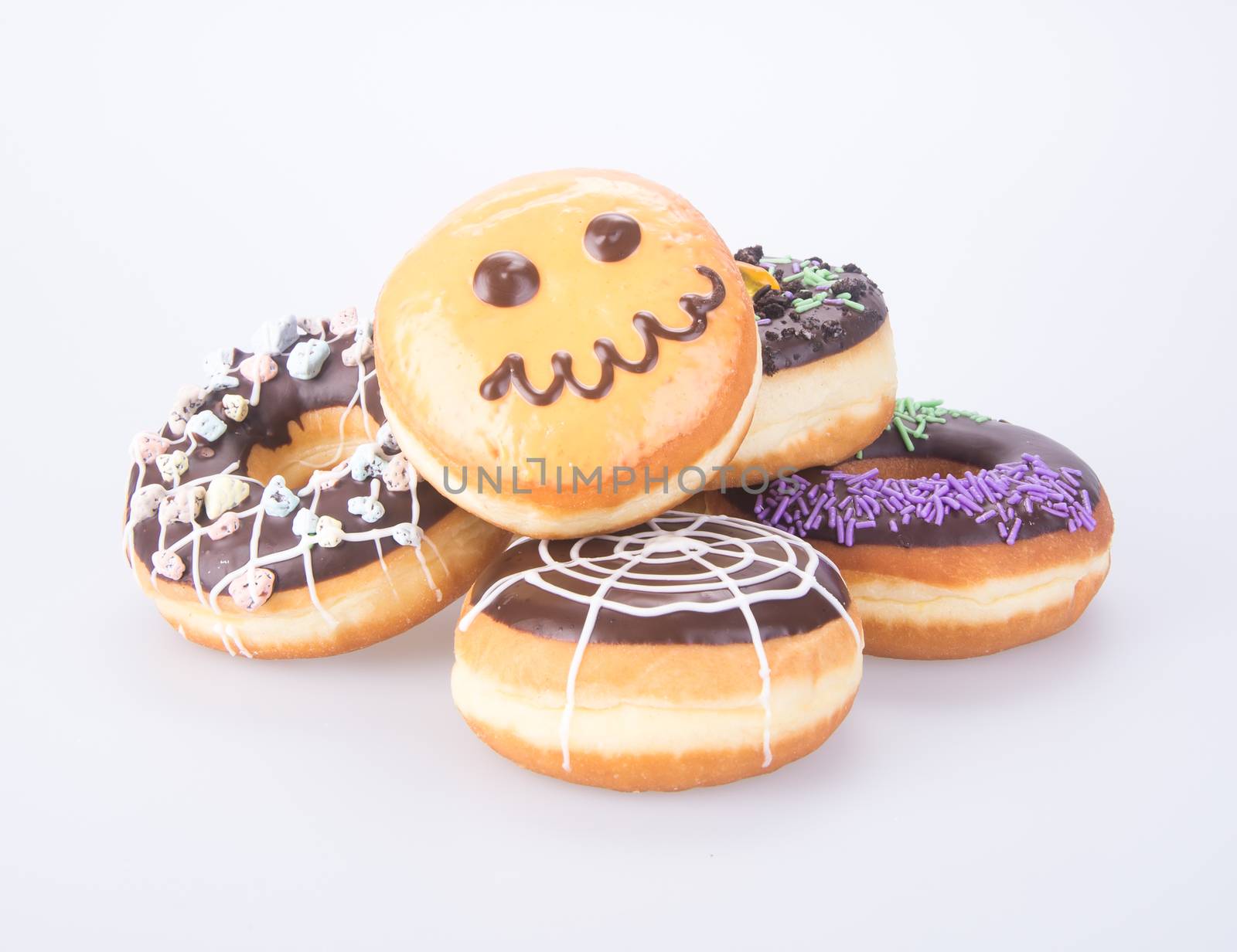 donut. halloween donut on the background by heinteh