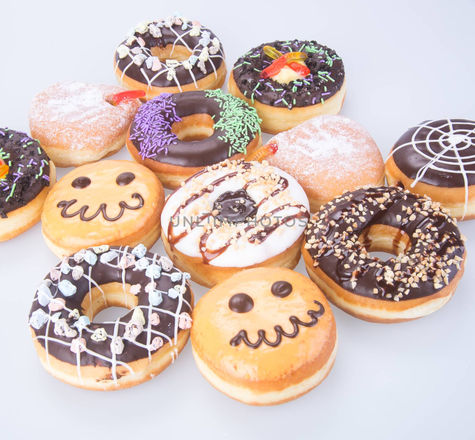 donut. halloween donut on the background by heinteh