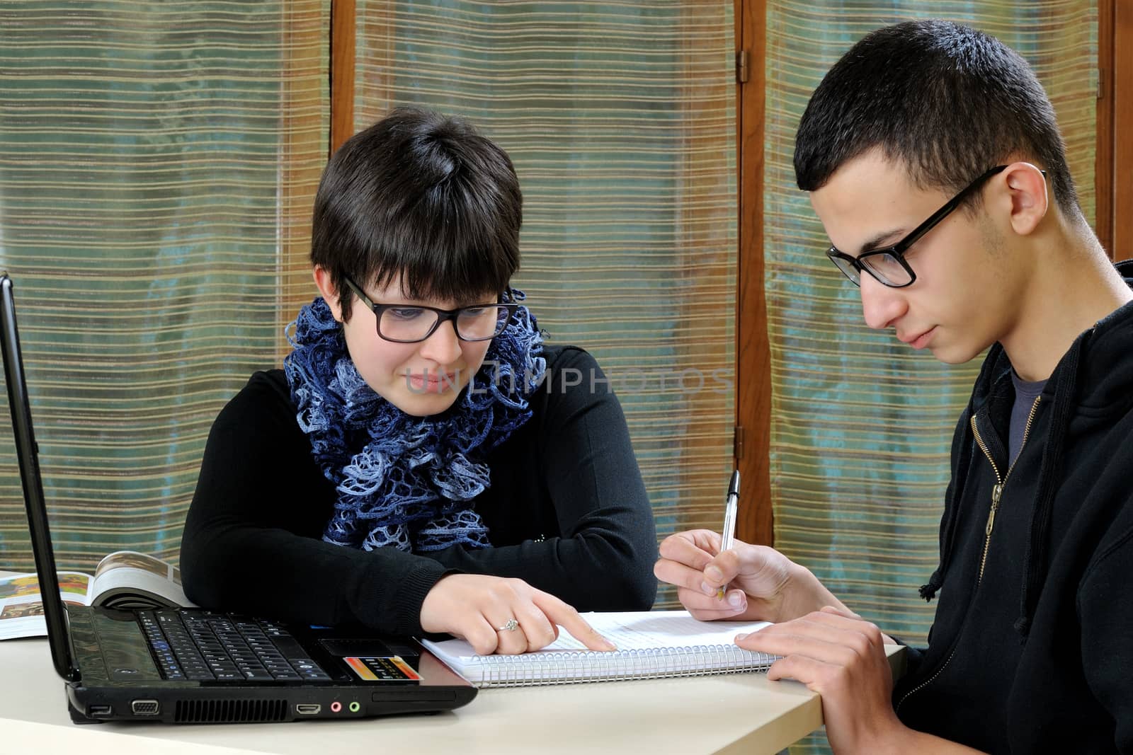 Students engaged in the study