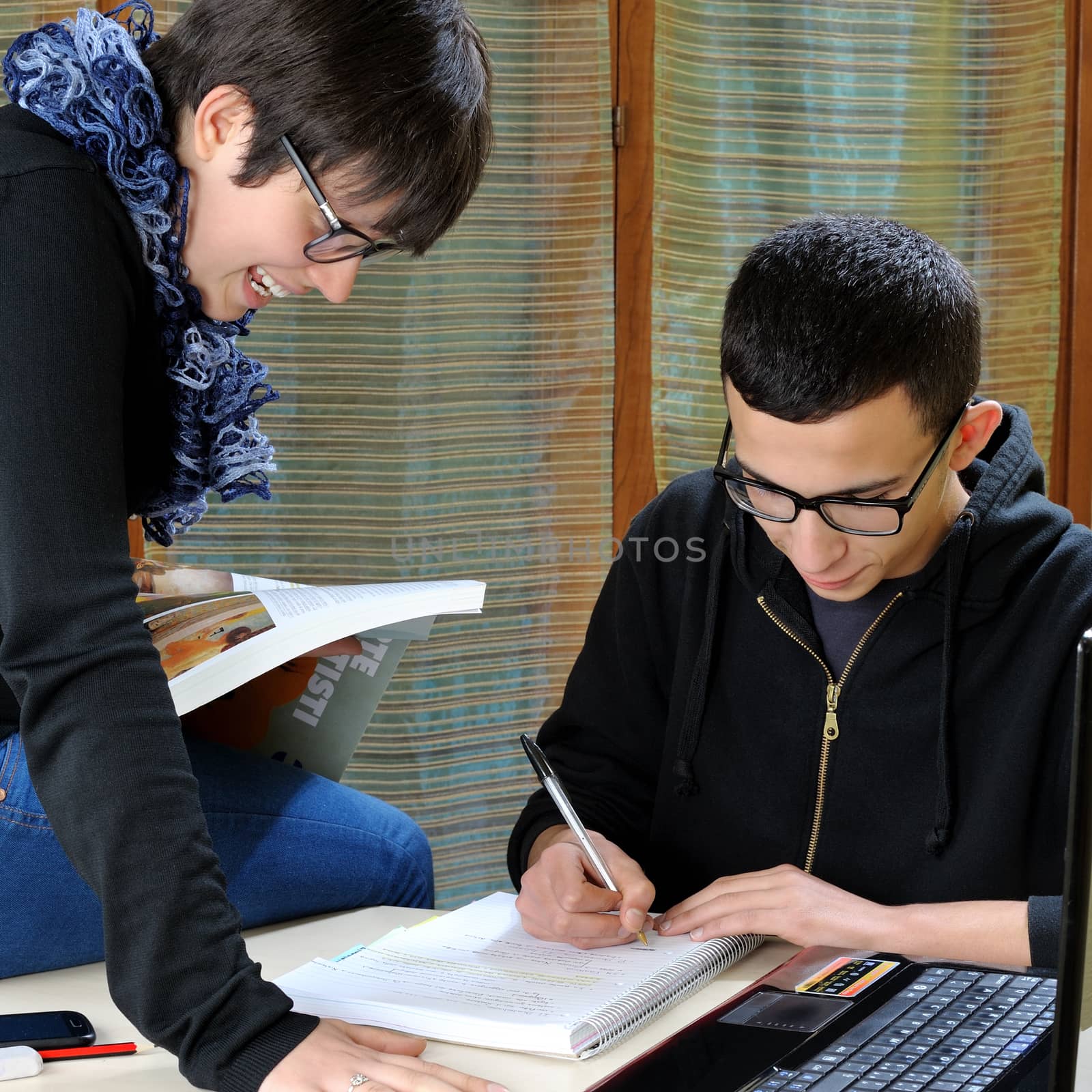 Students engaged in the study