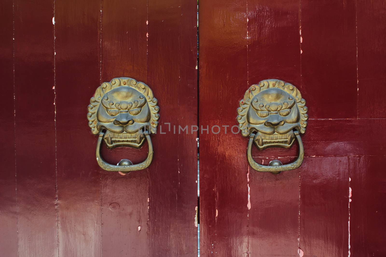 Chinese antique door in the Beijing Hutong
