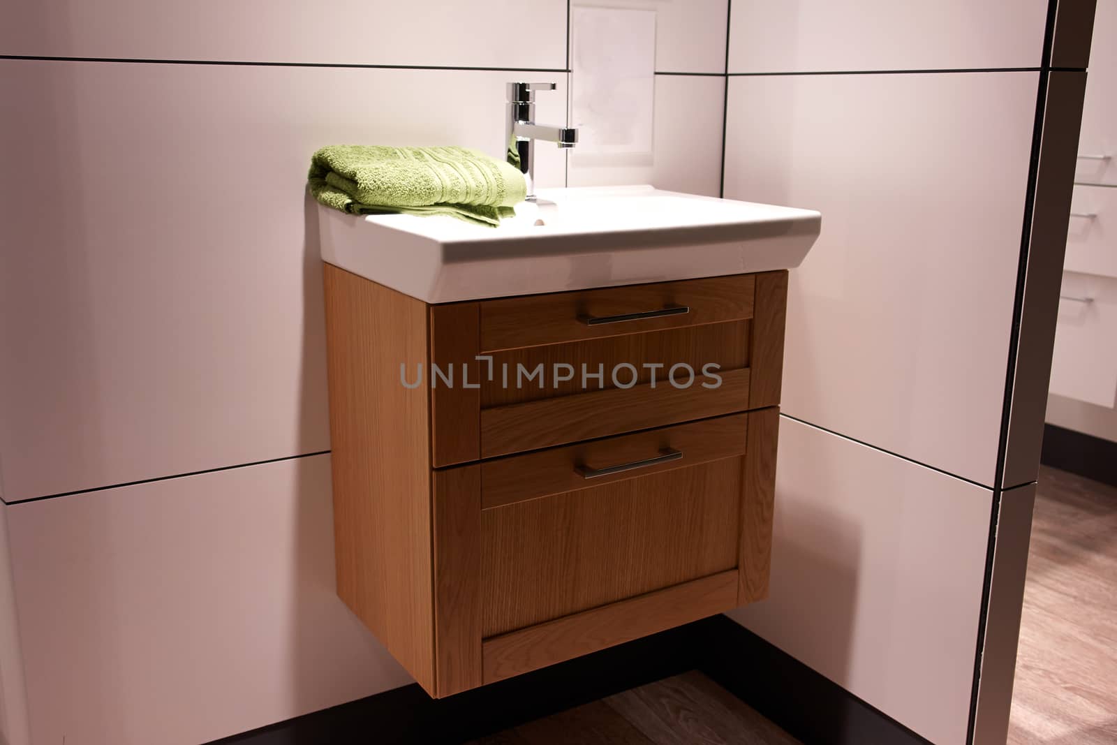 Beautiful Small Modern Trendy Design Bathroom in Luxury Home                                  