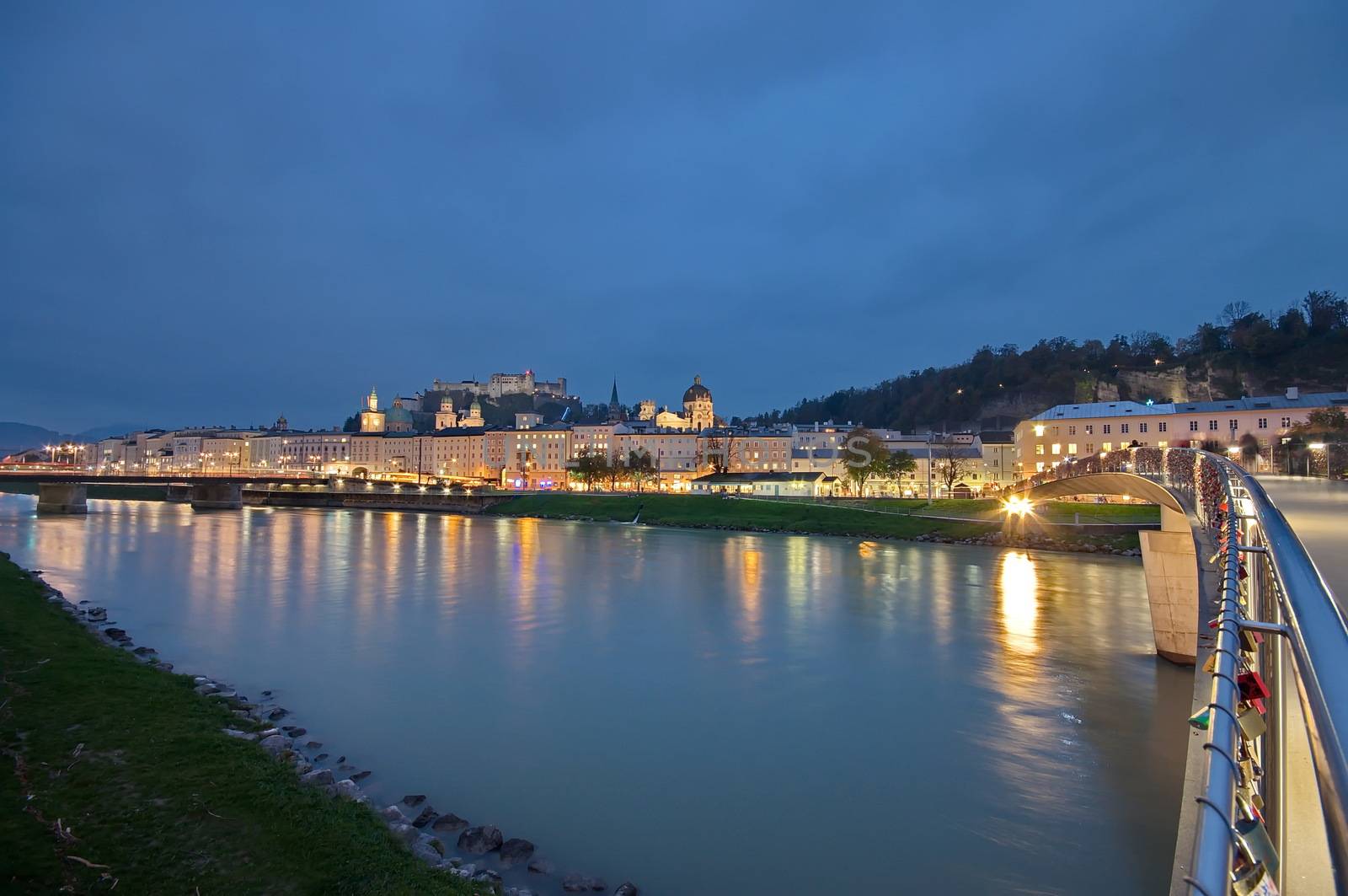 Salzburg at night, Austria