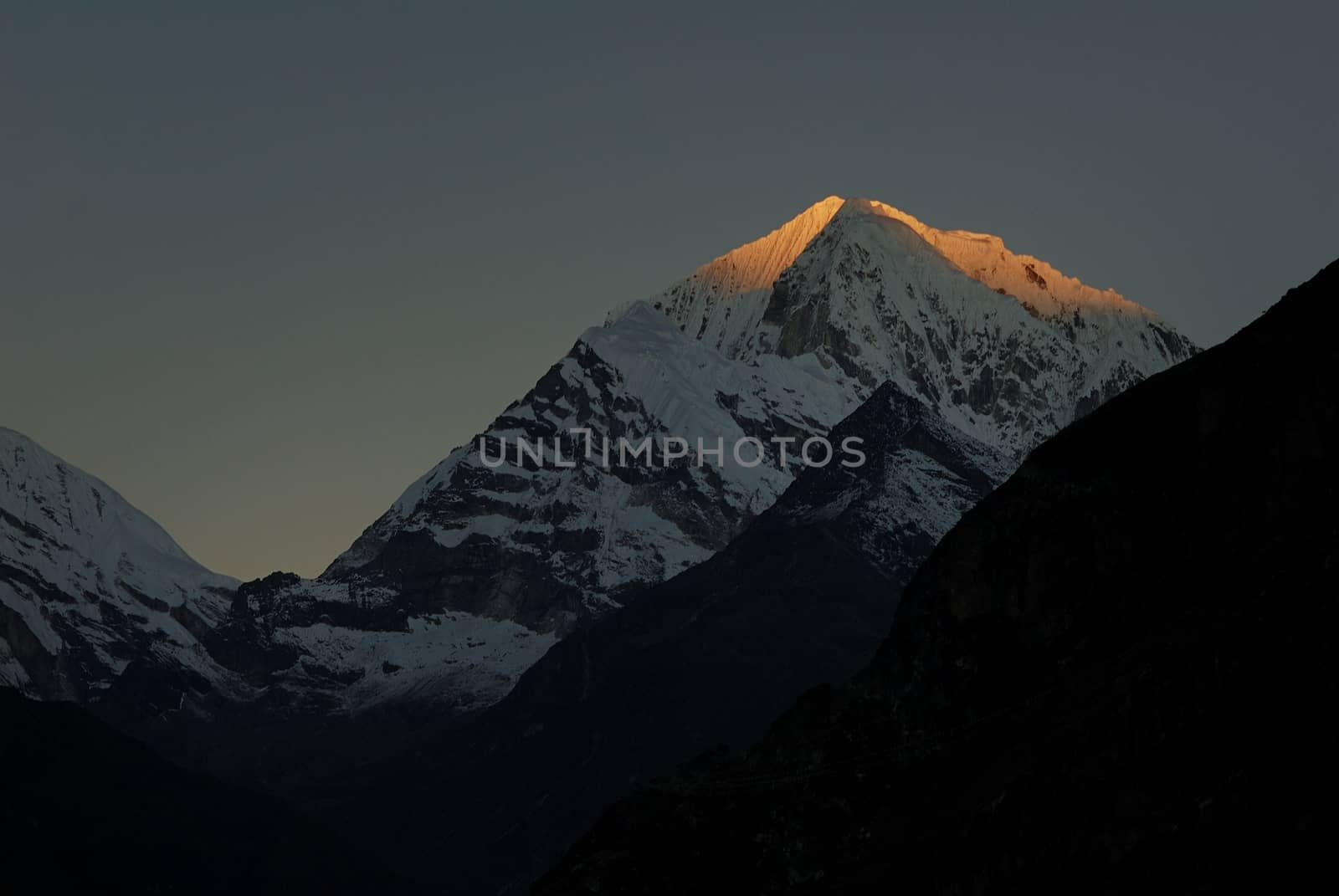 Mount Khumbila Khumbi Yul Lha sunrise in Nepal Sagarmatha area