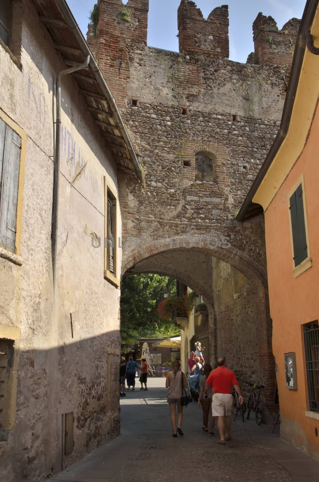 Old arch in the ancient village of Borguetto, in  Italy.