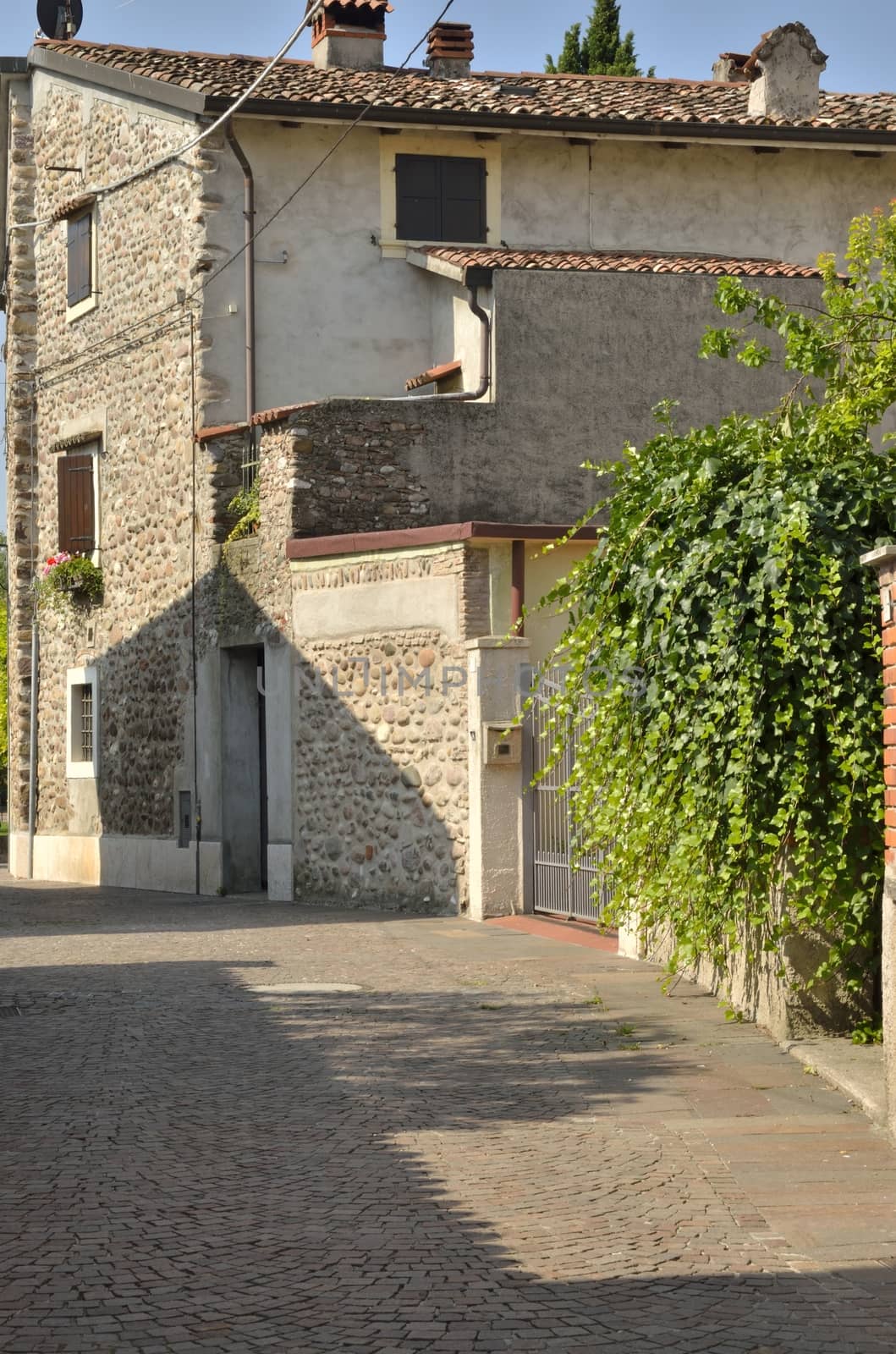 Stone house in Borguetto, a a charming village of Italy.