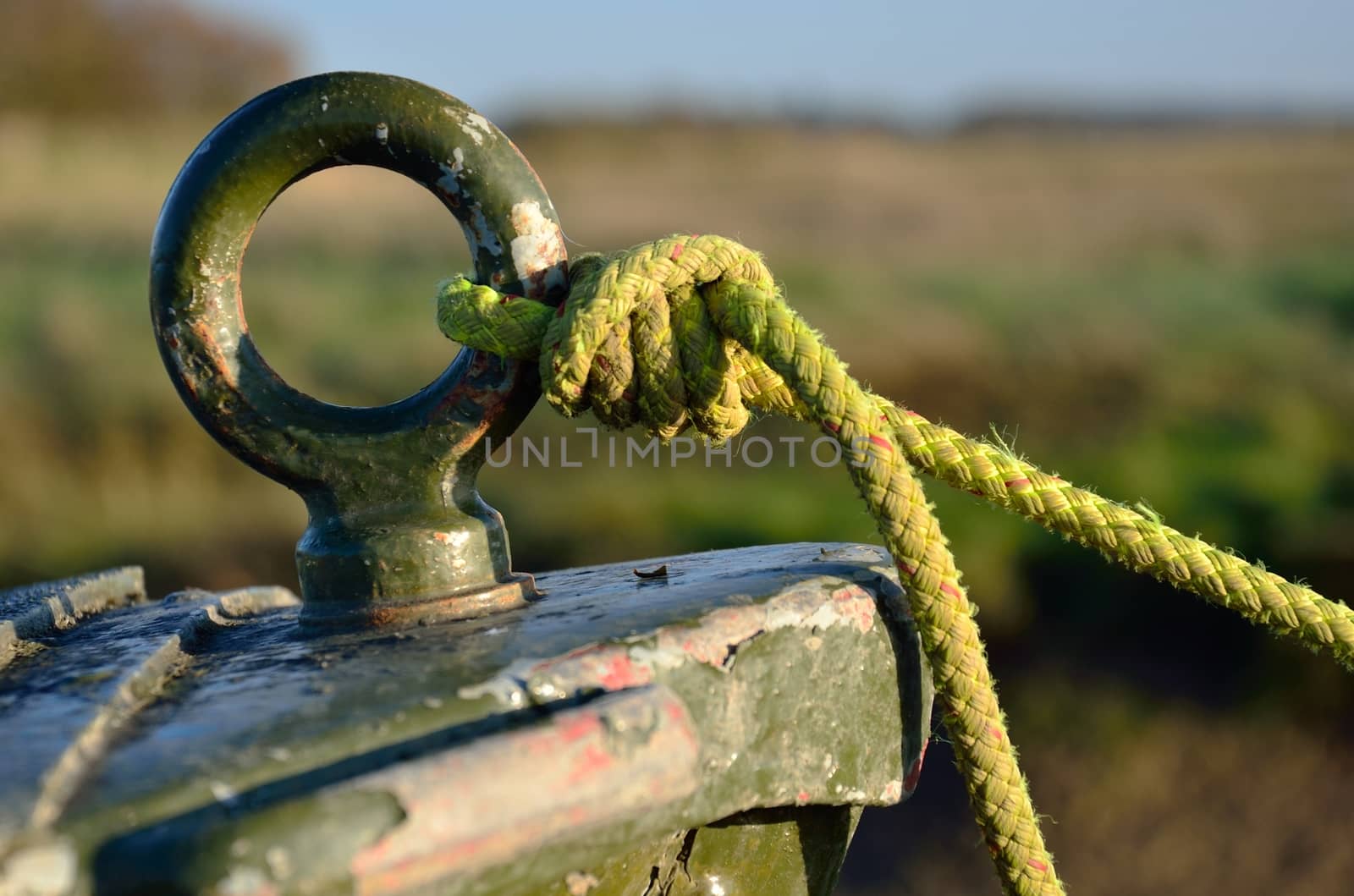 Detail of boat bow with rope