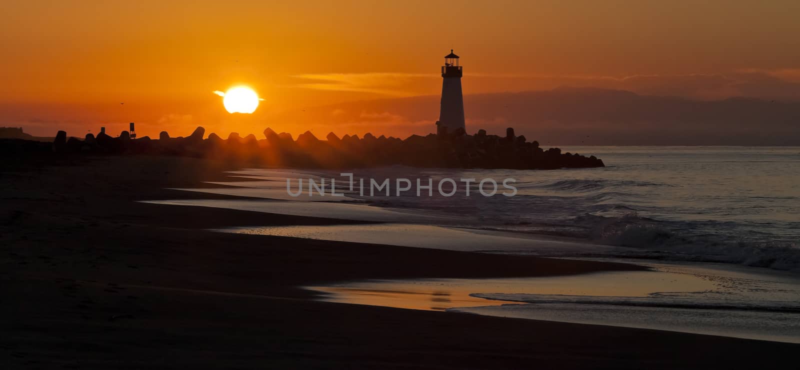 Santa Cruz Walton Lighthouse in the morning by hanusst