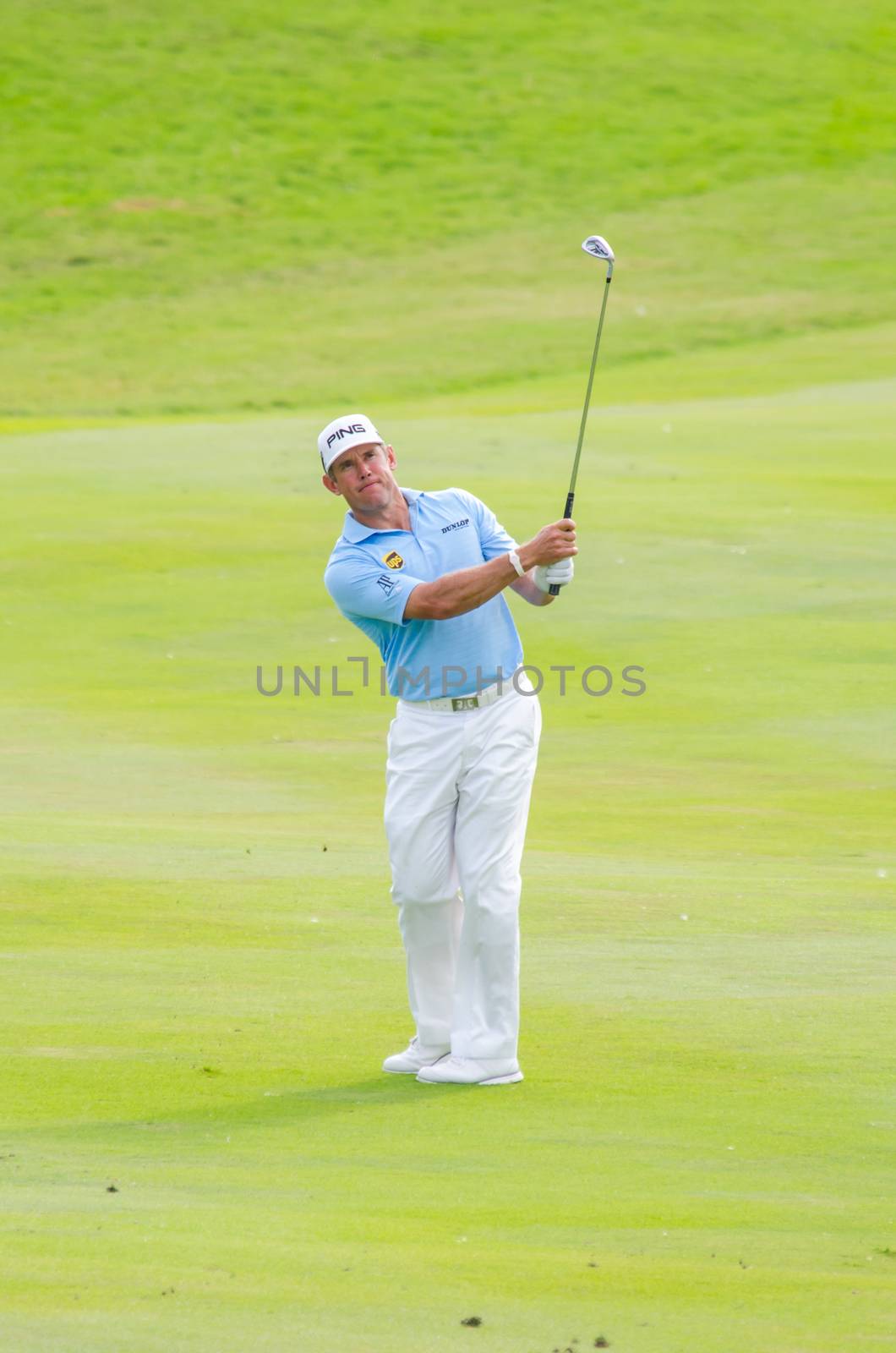 CHONBURI - DECEMBER 13 : Lee Westwood of England player in Thailand Golf Championship 2014 (Professional golf tournament on the Asian Tour) at Amata Spring Country Club on December 13, 2014 in Chonburi, Thailand.