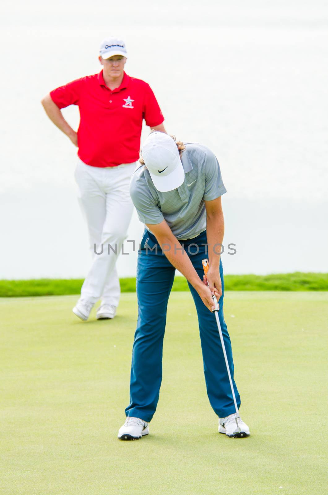 CHONBURI - DECEMBER 13 : Tommy Fleetwood of England player in Thailand Golf Championship 2014 (Professional golf tournament on the Asian Tour) at Amata Spring Country Club on December 13, 2014 in Chonburi, Thailand.