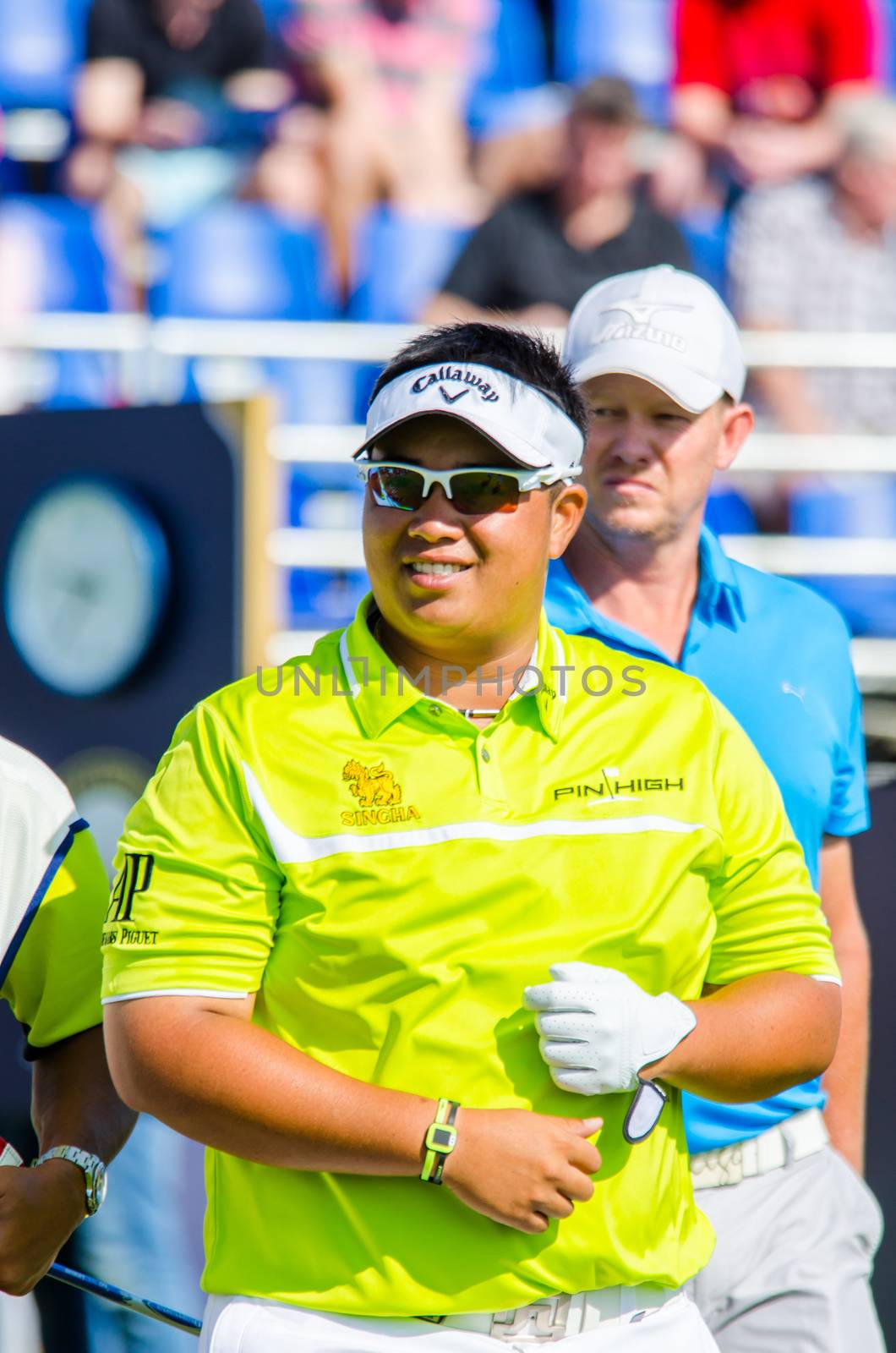CHONBURI - DECEMBER 14 : Kiradech Aphibarnrat of Thailand player in Thailand Golf Championship 2014 (Professional golf tournament on the Asian Tour) at Amata Spring Country Club on December 14, 2014 in Chonburi, Thailand.