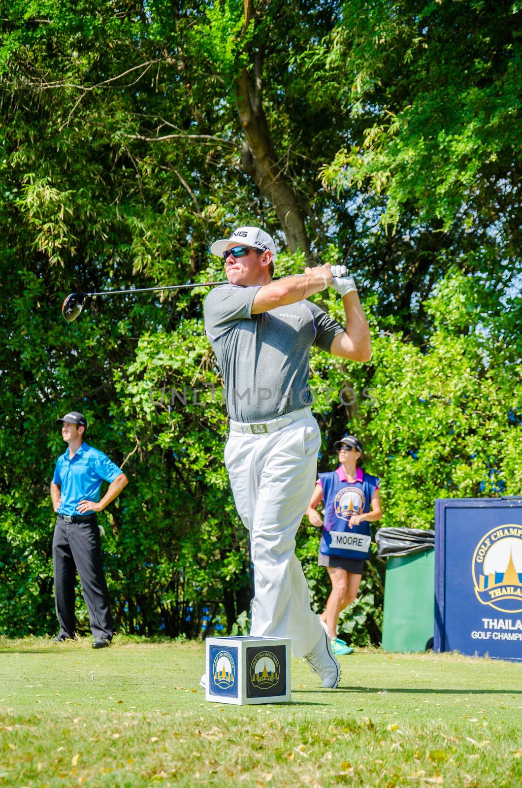 CHONBURI - DECEMBER 14 : Lee Westwood of England player in Thailand Golf Championship 2014 (Professional golf tournament on the Asian Tour) at Amata Spring Country Club on December 14, 2014 in Chonburi, Thailand.