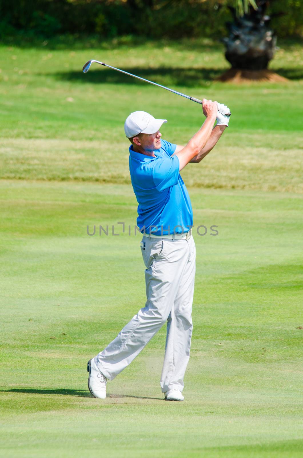 CHONBURI - DECEMBER 14 : Chris Gaunt of Australia player in Thailand Golf Championship 2014 (Professional golf tournament on the Asian Tour) at Amata Spring Country Club on December 14, 2014 in Chonburi, Thailand.