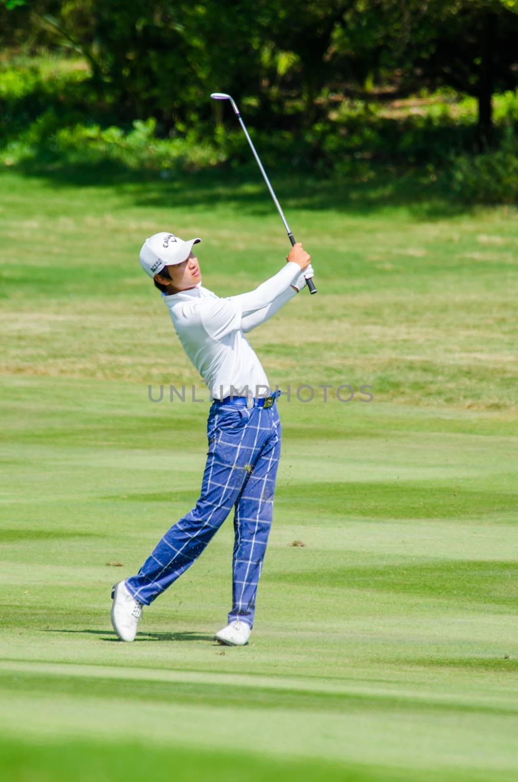 CHONBURI - DECEMBER 14 : Wang Jeung-hun of South Korea player in Thailand Golf Championship 2014 (Professional golf tournament on the Asian Tour) at Amata Spring Country Club on December 14, 2014 in Chonburi, Thailand.