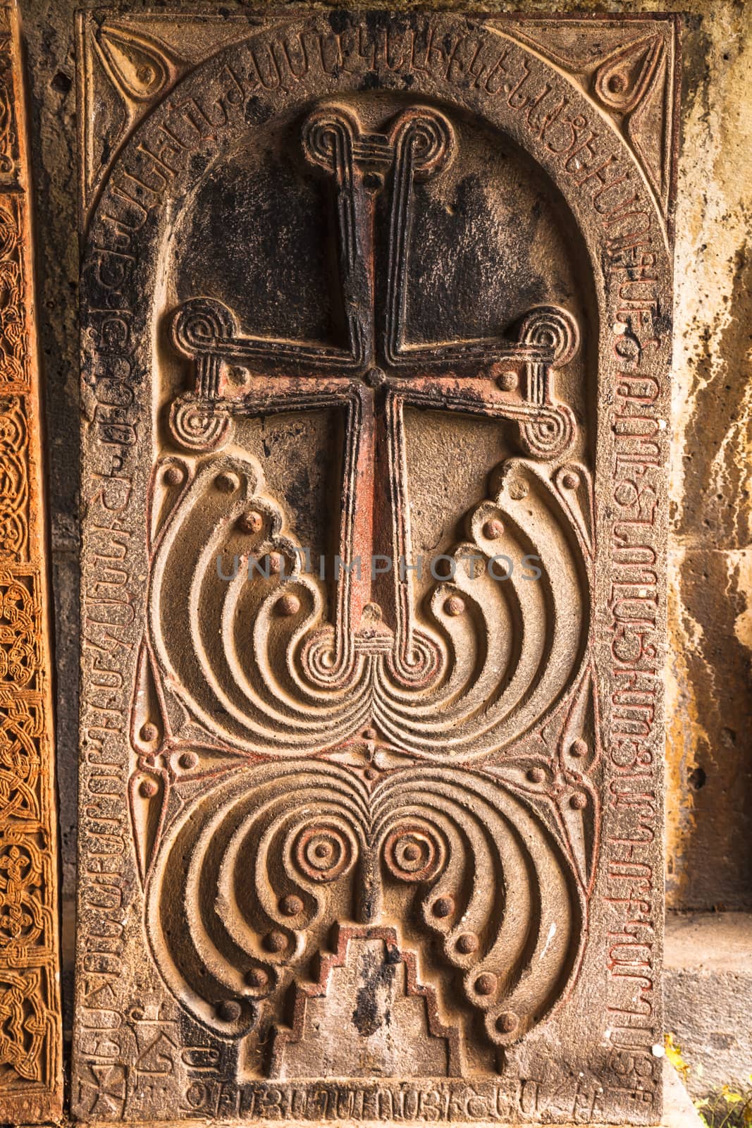 Armenian carved memorial stone at Haghpat Monastery