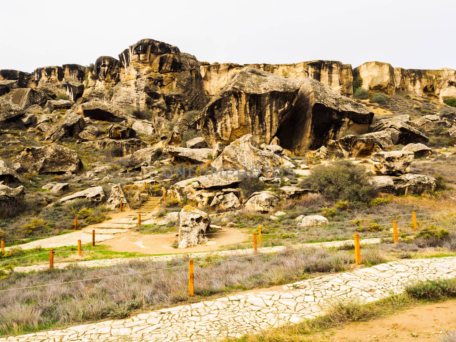 Qobustan national park is a national historical landmark of Azerbaijan in an attempt to preserve the ancient carvings, relics, mud volcanoes and gas-stones