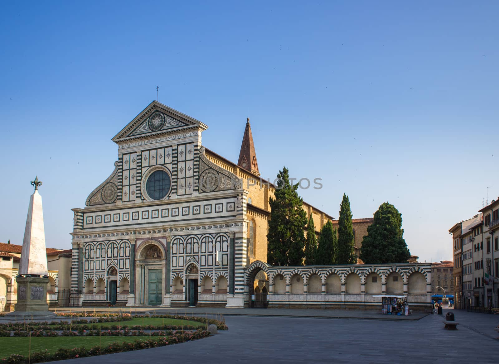 Santa Maria Novella, with the front symbol of Renaissance architecture