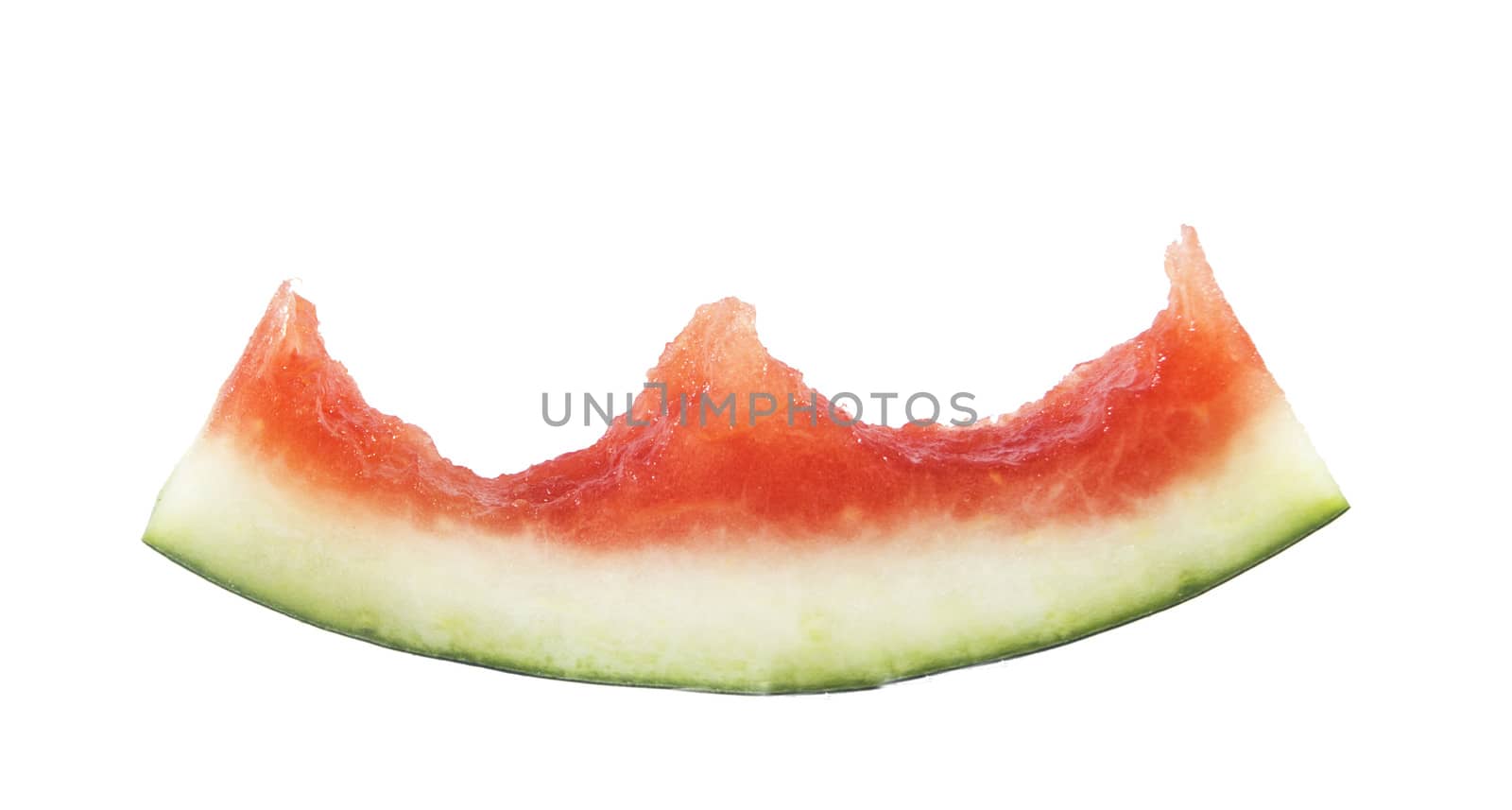 Slices of watermelon on white background