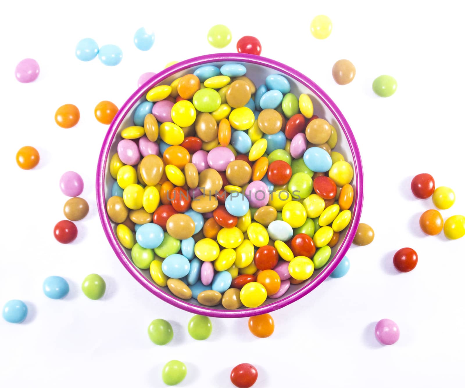 Colorful candies sweets background.