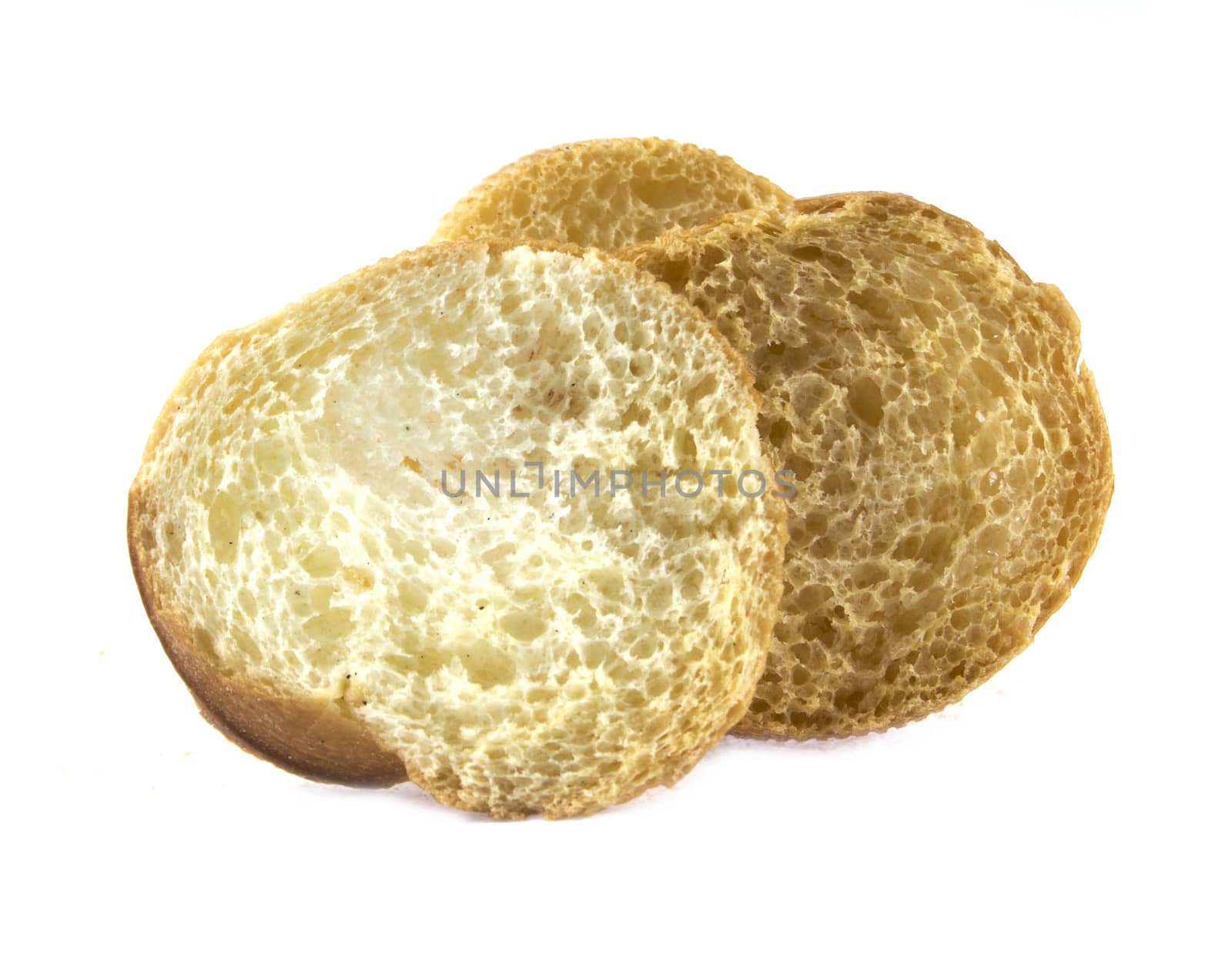 White bread slices. Isolated on white background.