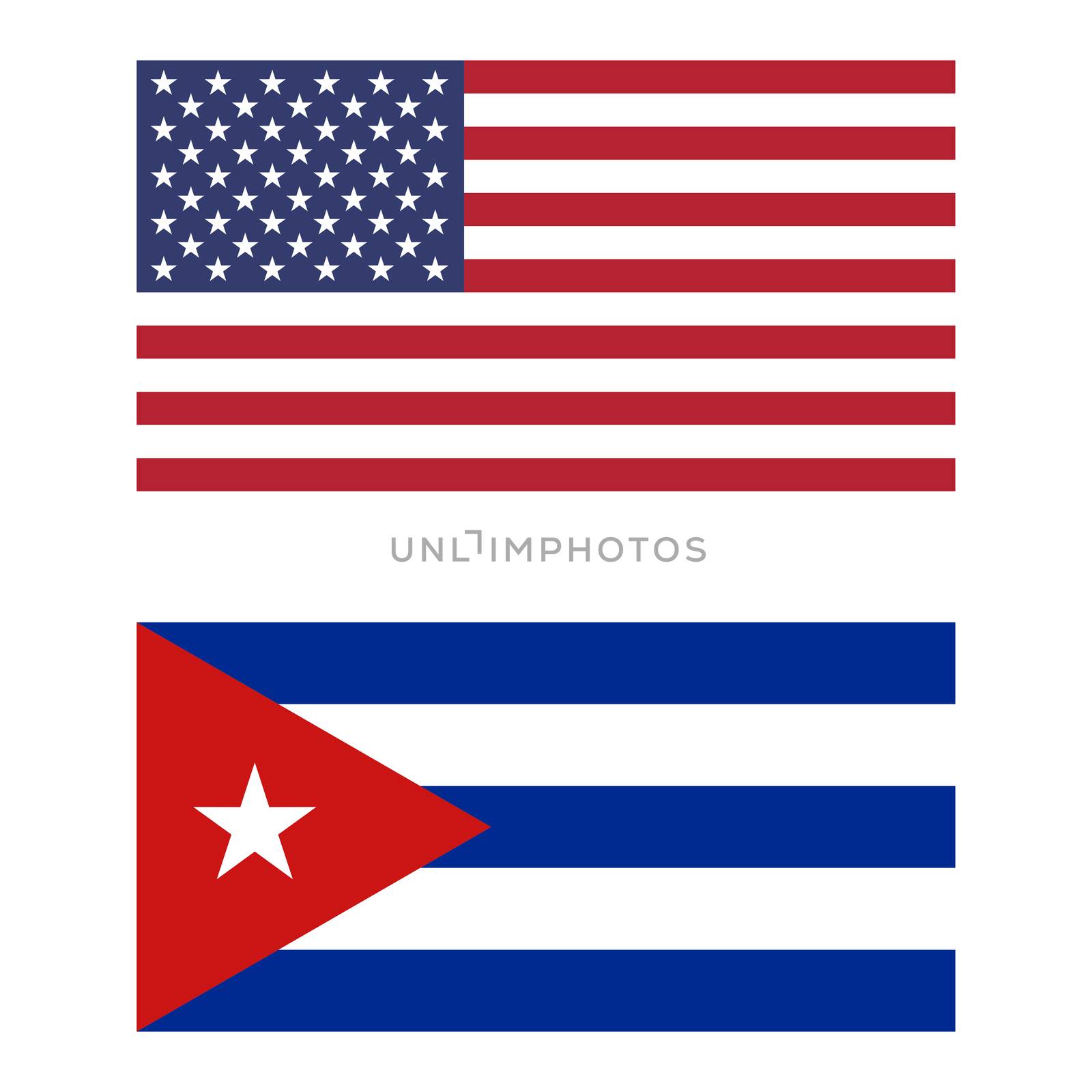 Flag of Cuba and USA by claudiodivizia