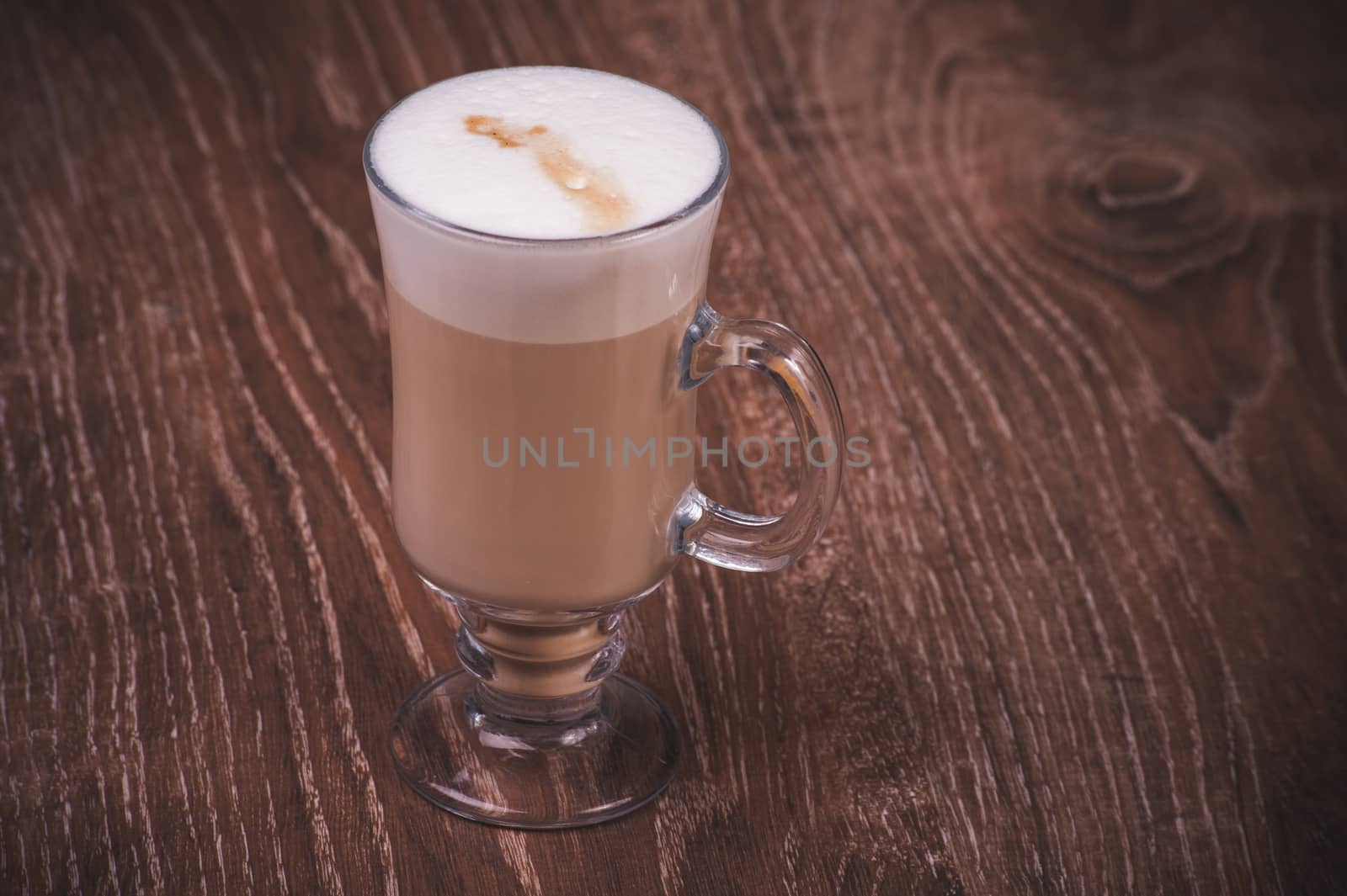 coffee latte with milk served in high glass