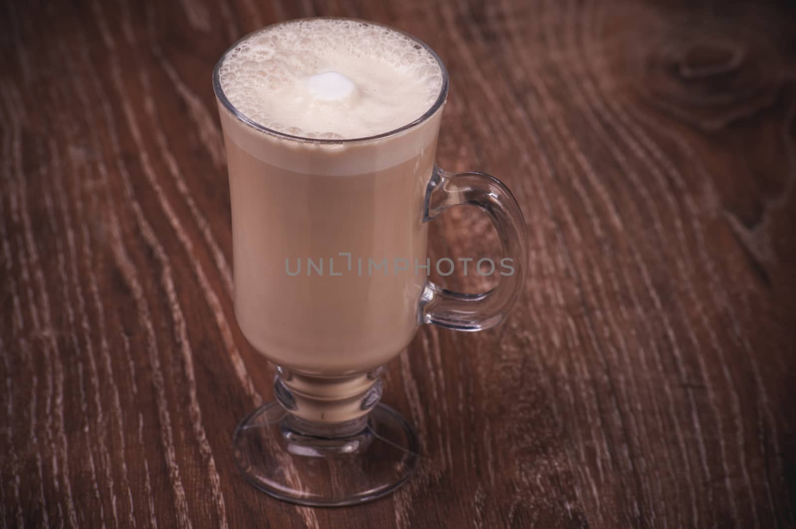 coffee latte with milk served in high glass