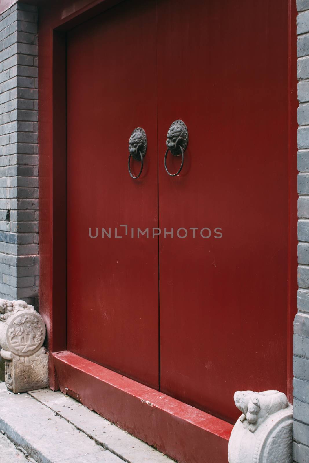 Chinese antique door in Beijing Hutong
