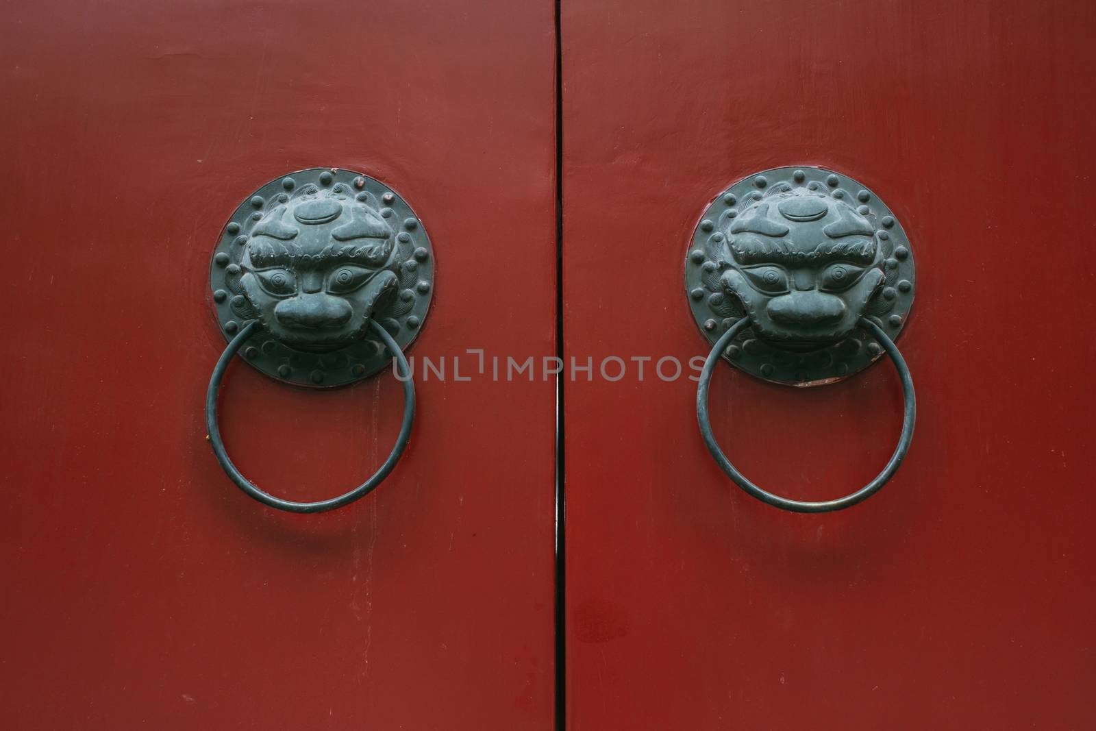 Chinese antique door in Beijing Hutong