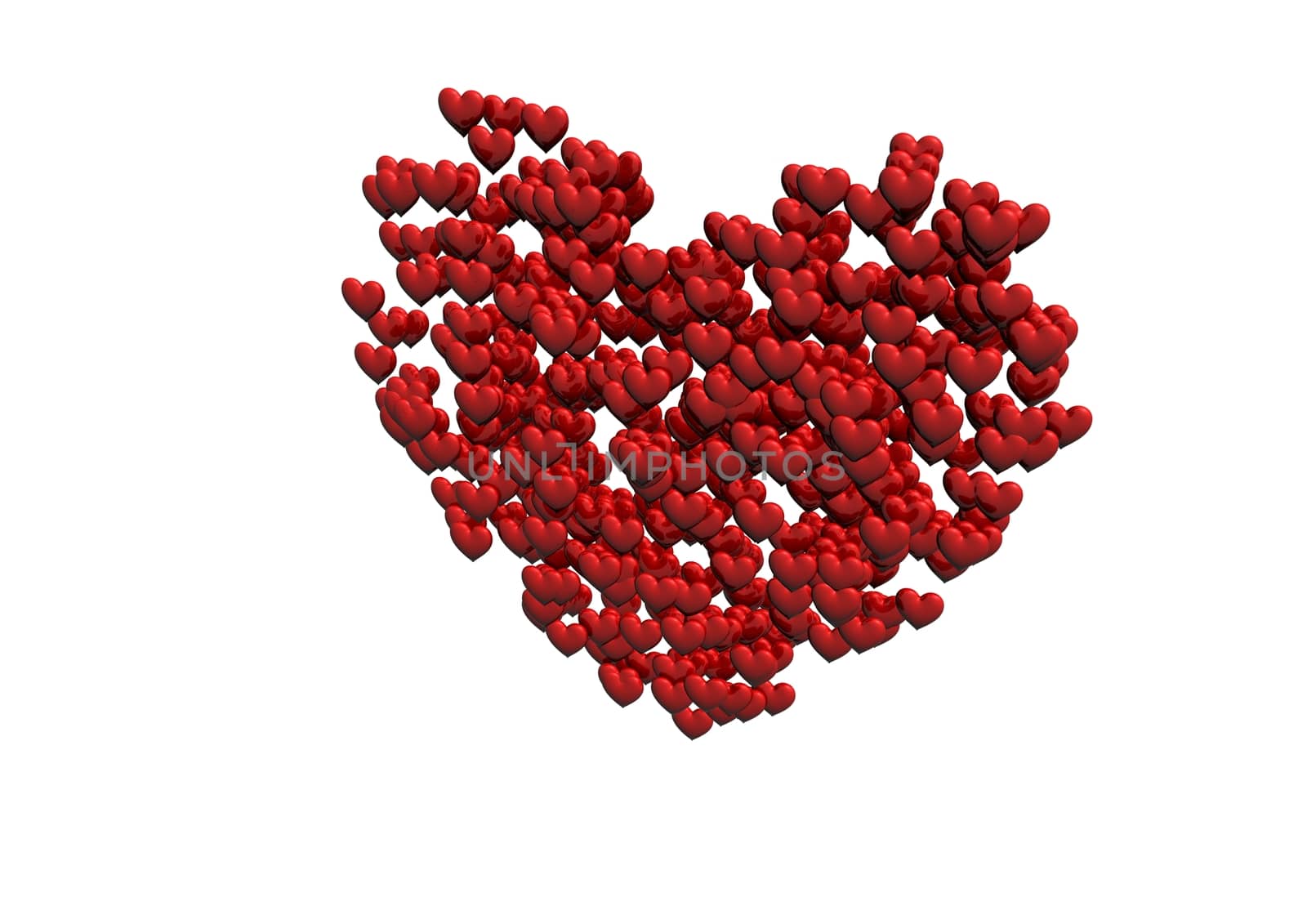 Red heart shape made of small hearts. by richter1910