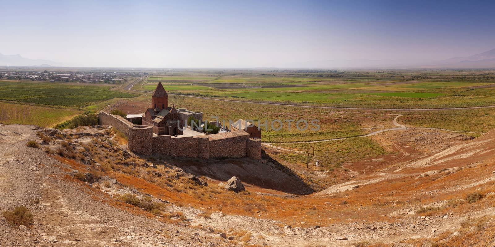 The Chorus temple Hor Virap in the mountains of Armenia