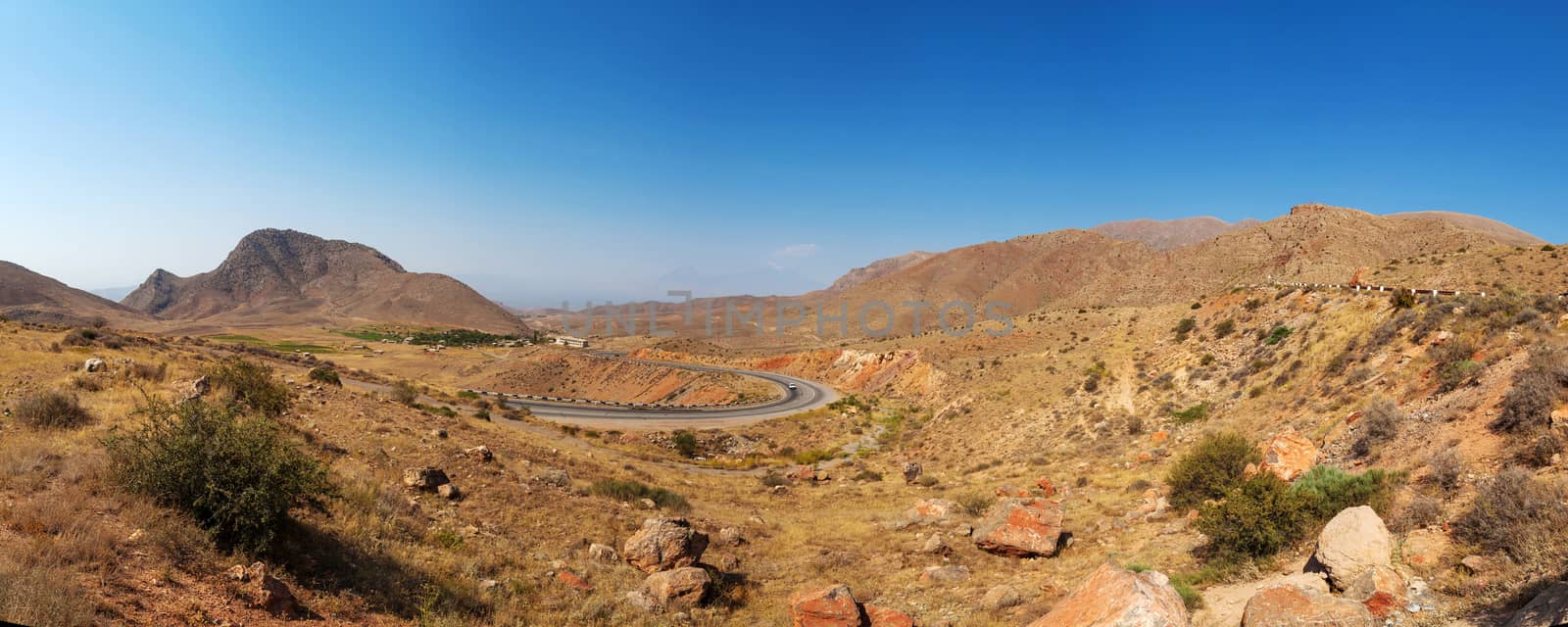 The asphalt road in the mountains of Armenia