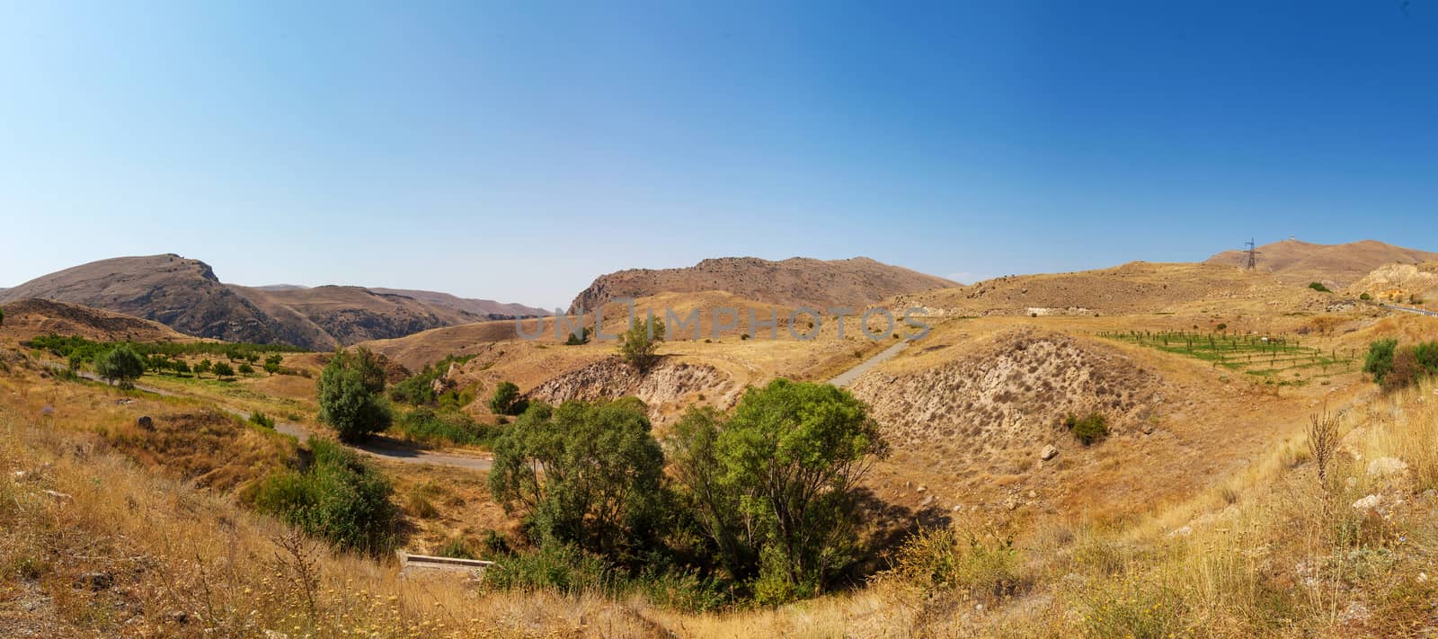 The asphalt road in the mountains of Armenia