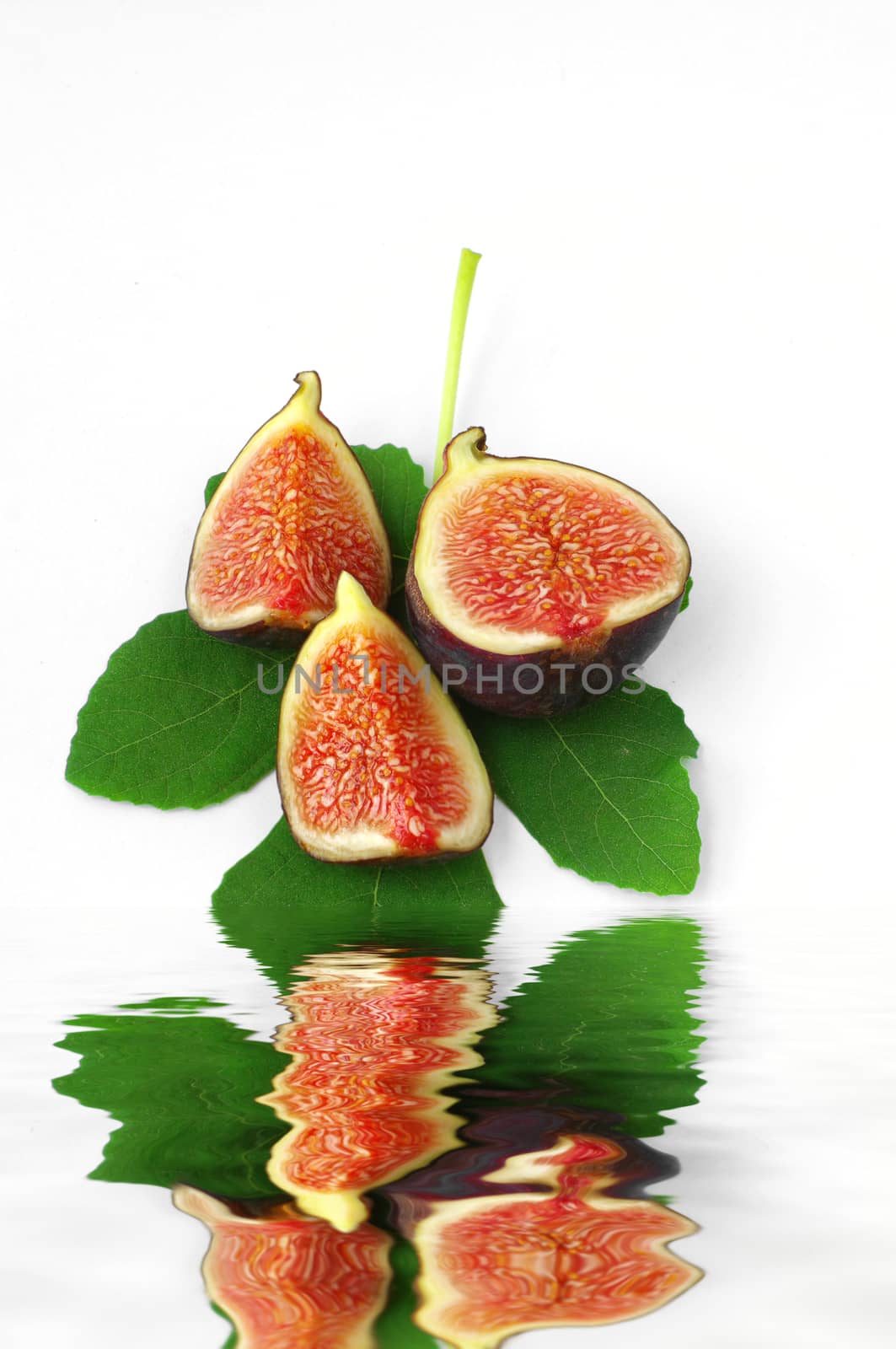 Fresh figs on white background by dolnikow