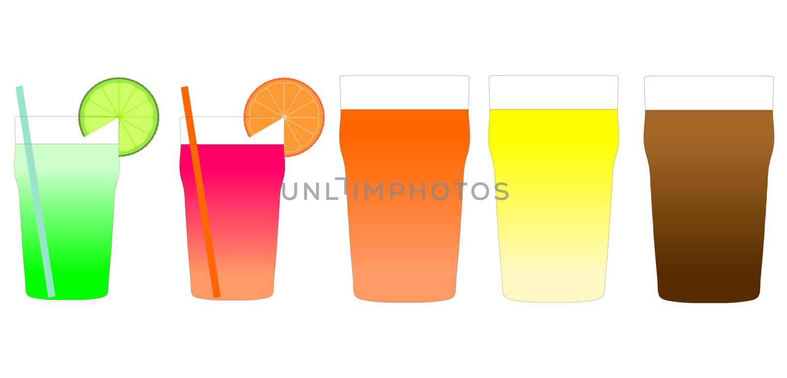 Cocktail and beer illustration by claudiodivizia