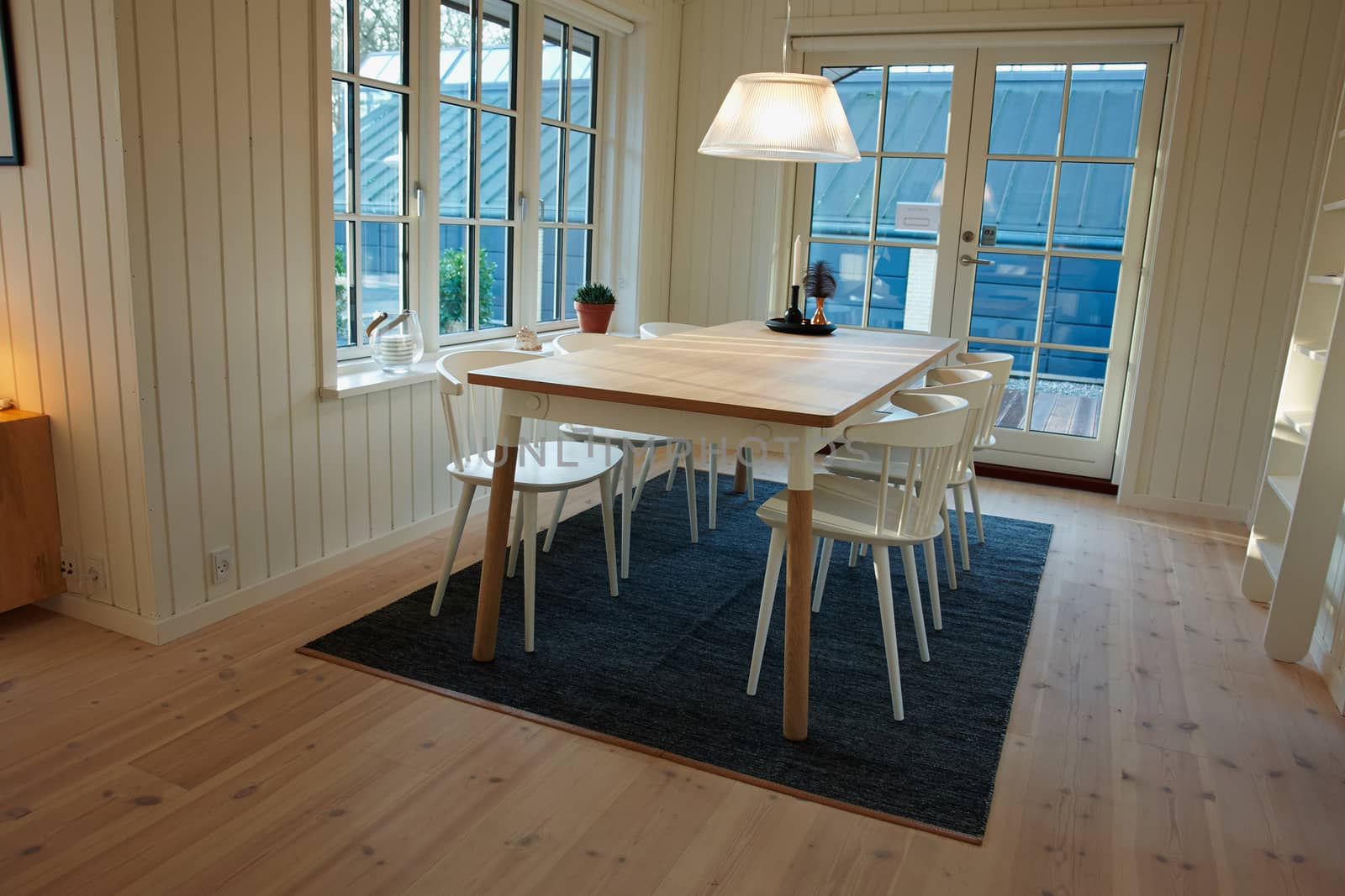 Modern dining room Danish Scandinavian trendy clean lines  interior design