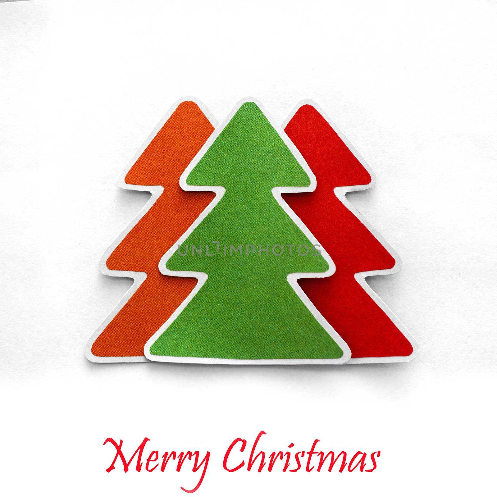 Christmas tree made paper for text