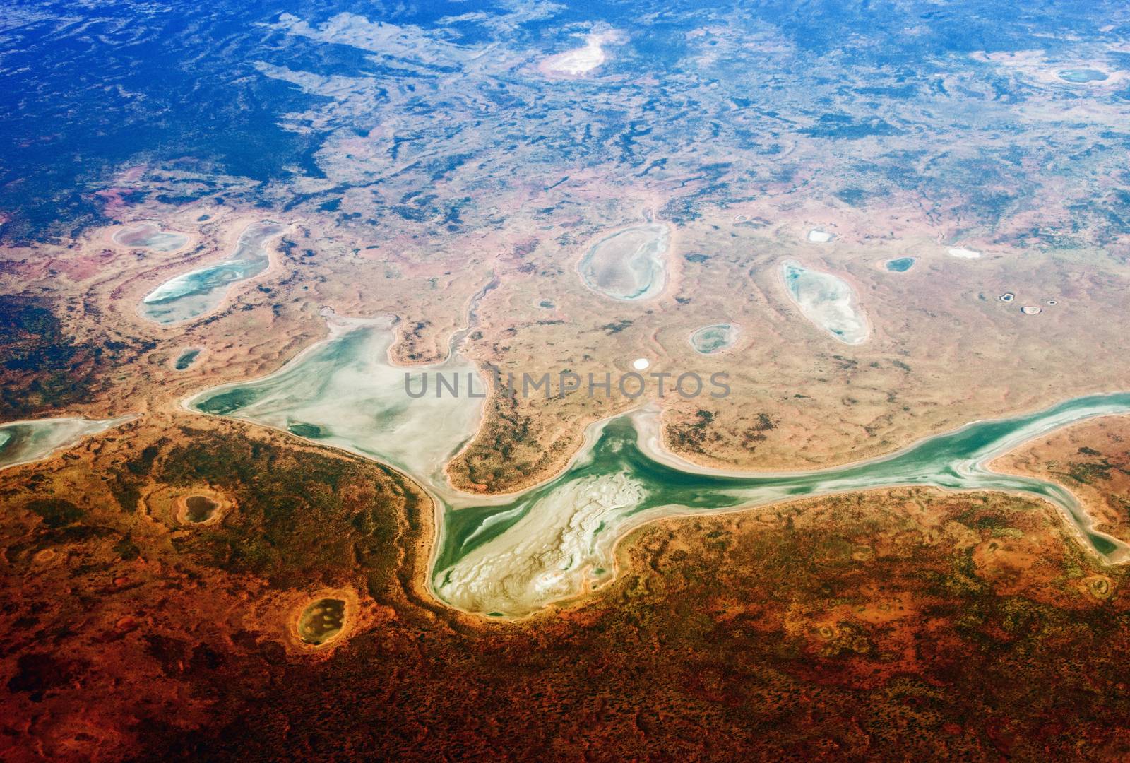Autralian Outback. Aerial view of desert area by jovannig