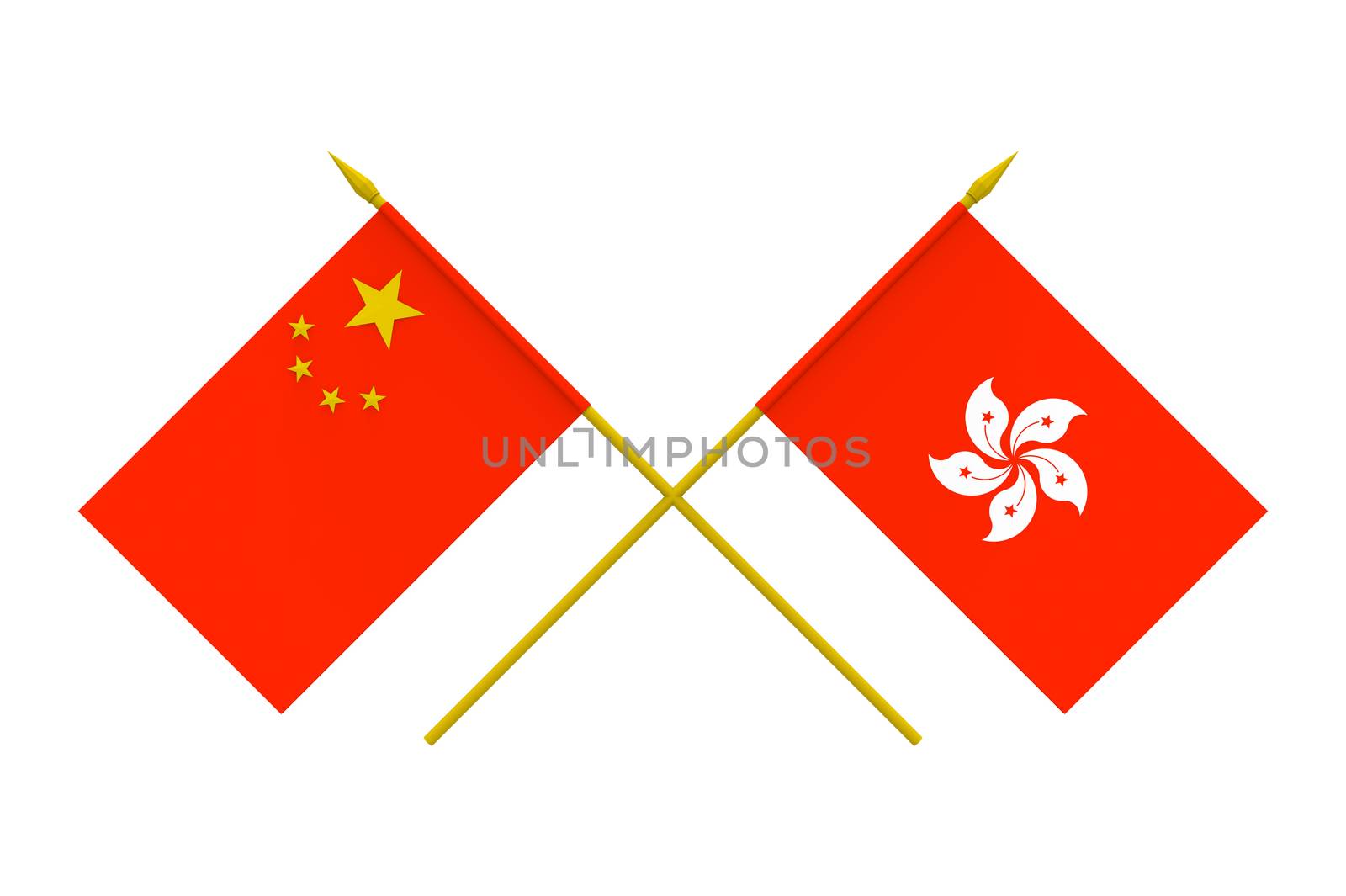 Flags, China and Hong Kong by Boris15