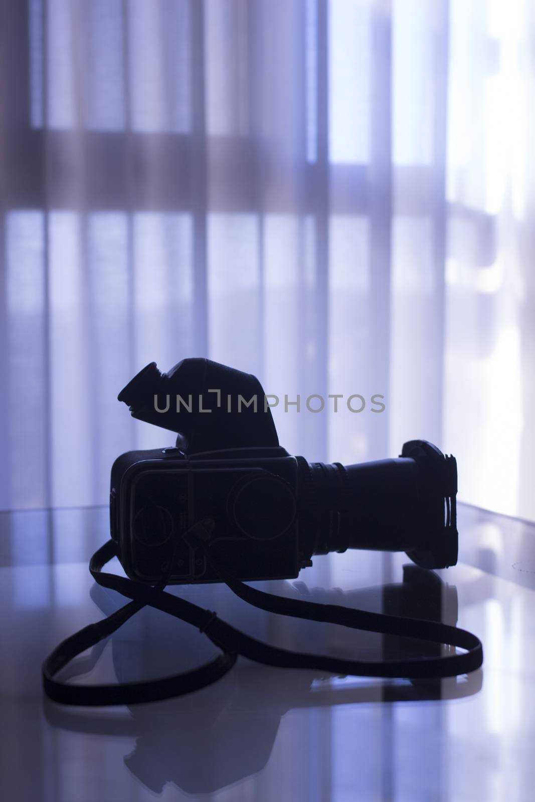 Medium format analog film camera silhouette by edwardolive