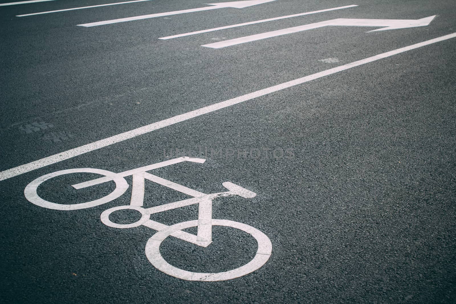 Bicycle sign on the road